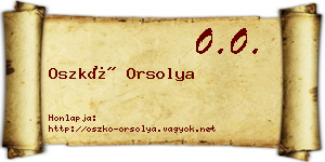 Oszkó Orsolya névjegykártya